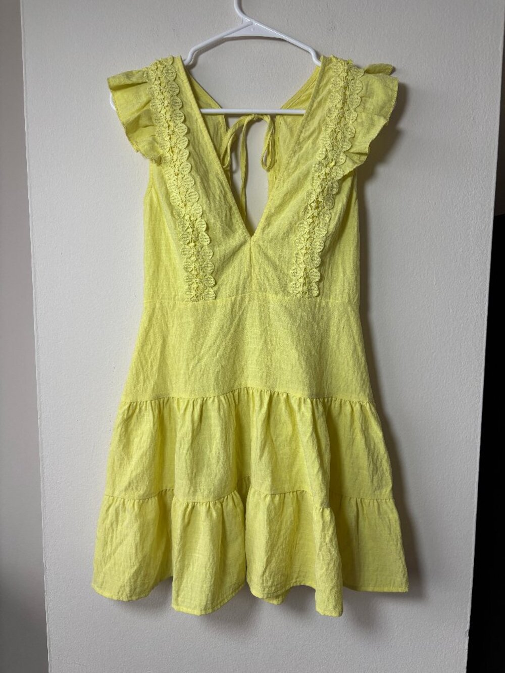 Double Crazy Yellow Mini Dress - Size Small